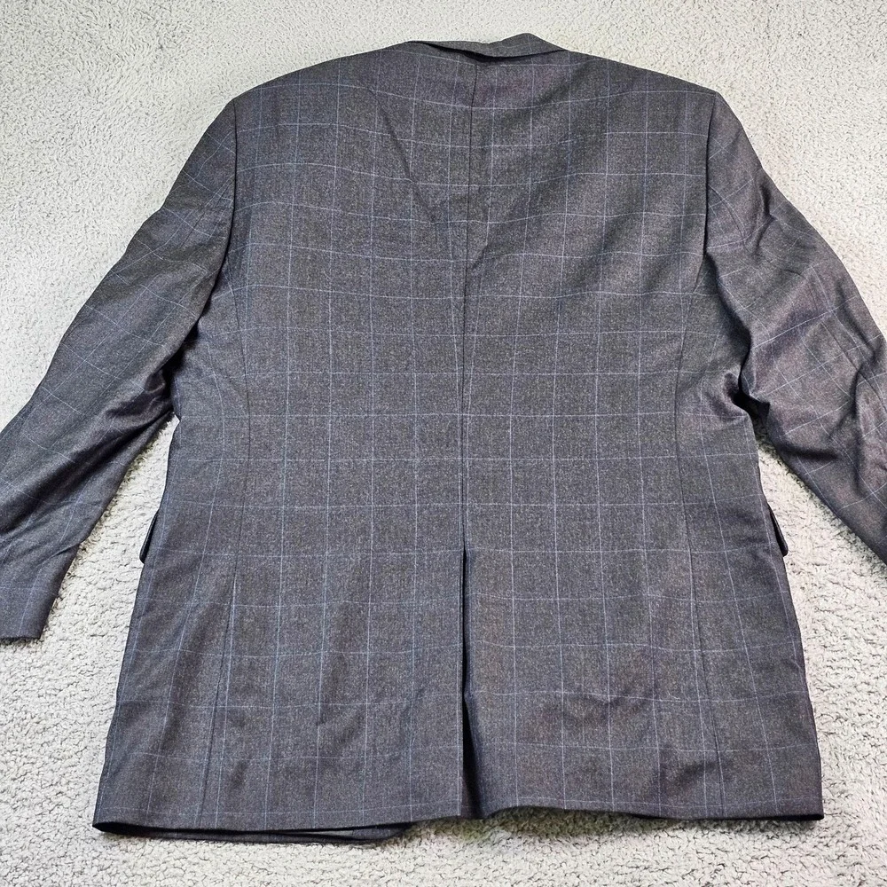 Jos. A. Bank Sport Coat‎ Mens 44L Gray Plaid Wool Cashmere Blazer Signature